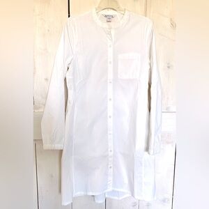 Athleta Crisp Button Front Long Sleeve Lightweight Midi Summer Dress Size SMALL‎